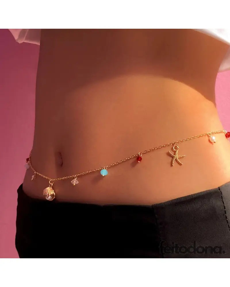 Belly Chain Bia Dourado Body