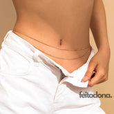 Belly Chain Palu Dourado Body