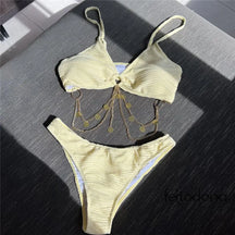 Biquíni Body Chain Tayná Amarelo / P