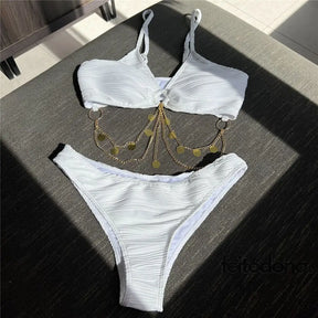 Biquíni Body Chain Tayná Branco / P