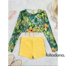 Biquíni Cropped Manga Longa Steves Amarelo / P