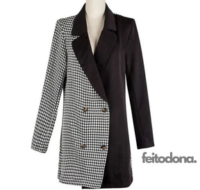 Blazer Alongado Duo Xadrez