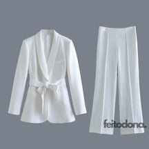 Blazer E Calça Vitage Malba Conjunto Branco / Pp