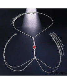 Body Chain Azza Vermelho/Prata