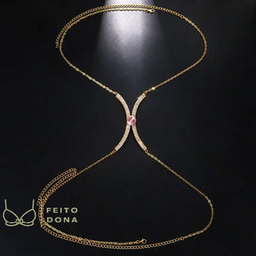 Body Chain Ivana Dourado E Rosa