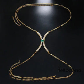 Body Chain Ivana Dourado E Verde