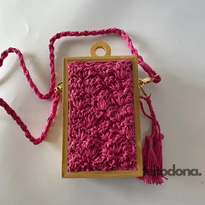 Bolsa De Praia Crochê Straw Rosa