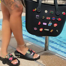 Bolsa De Verão Eva Preto Com Buckle