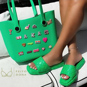 Bolsa De Verão Eva Verde Com Buckle