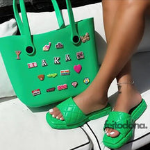 Bolsa De Verão Eva Verde Com Buckle