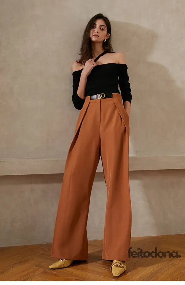 Calça Pantalona Camel