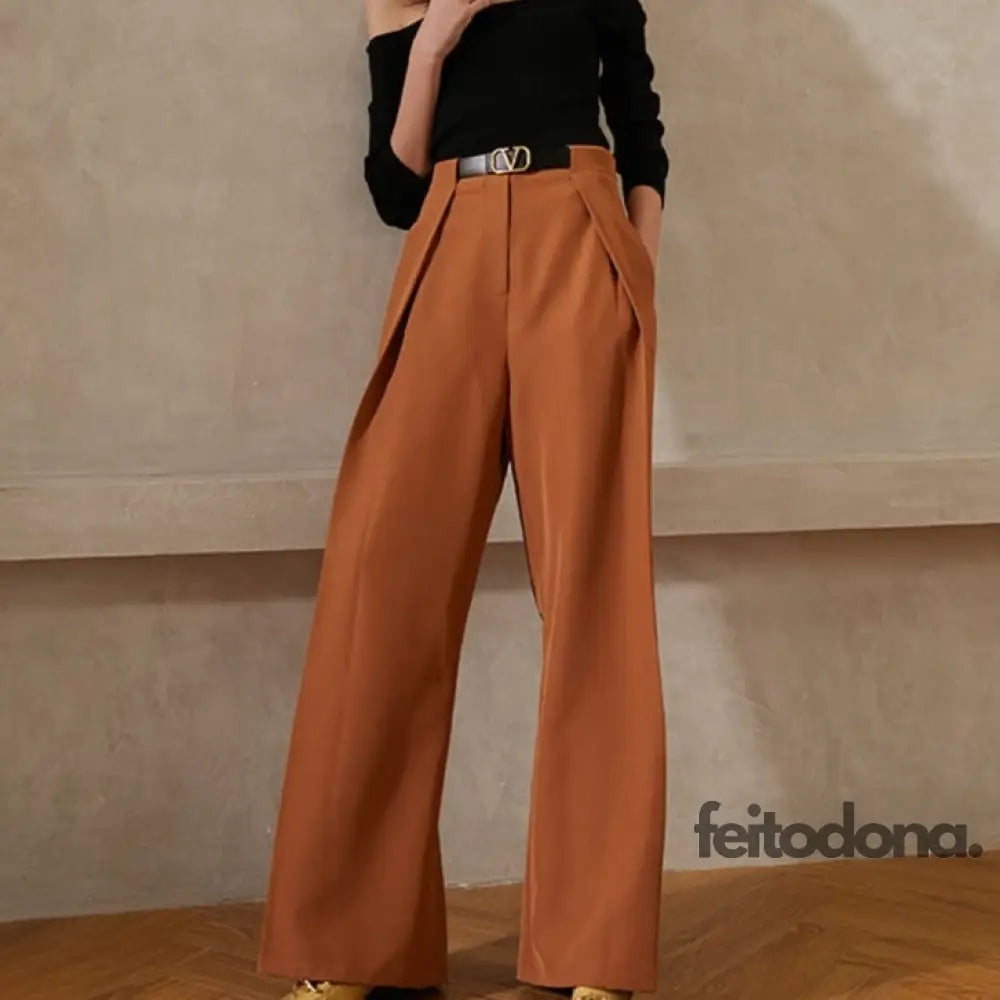 Calça Pantalona Camel