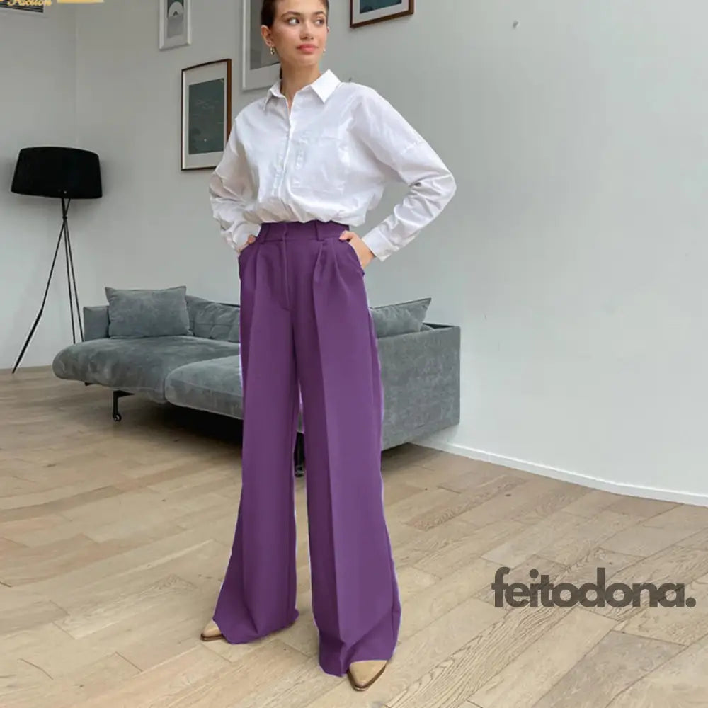 Calça Pantalona Victória Roxo / P China