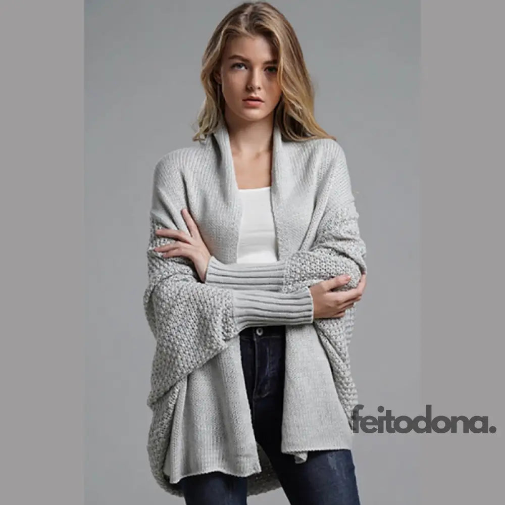 Cardigan Curto Vanda Cinza / Único