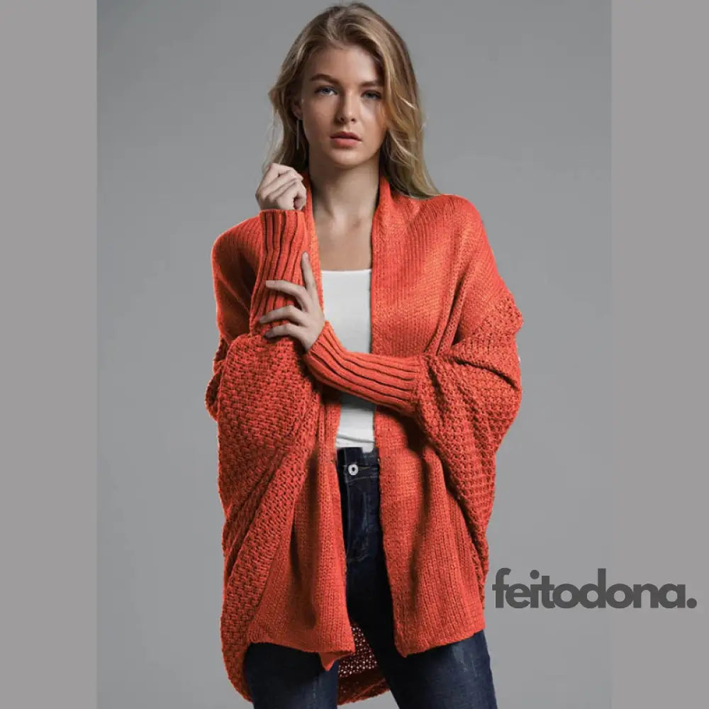 Cardigan Curto Vanda Laranja / Único