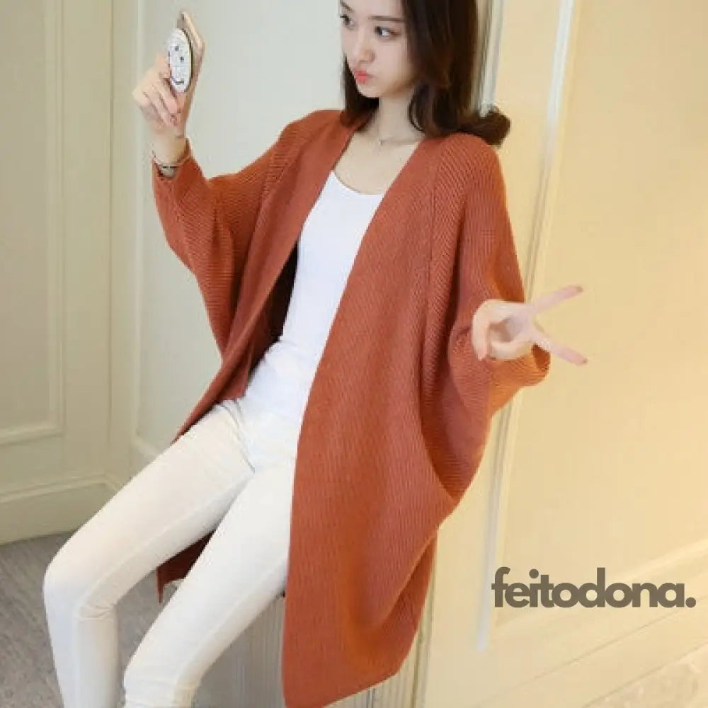 Cardigan Luxo Mana P / Ferrugem