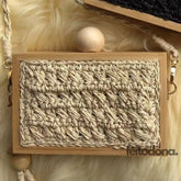 Clutch Bamboo E Crochê Bege