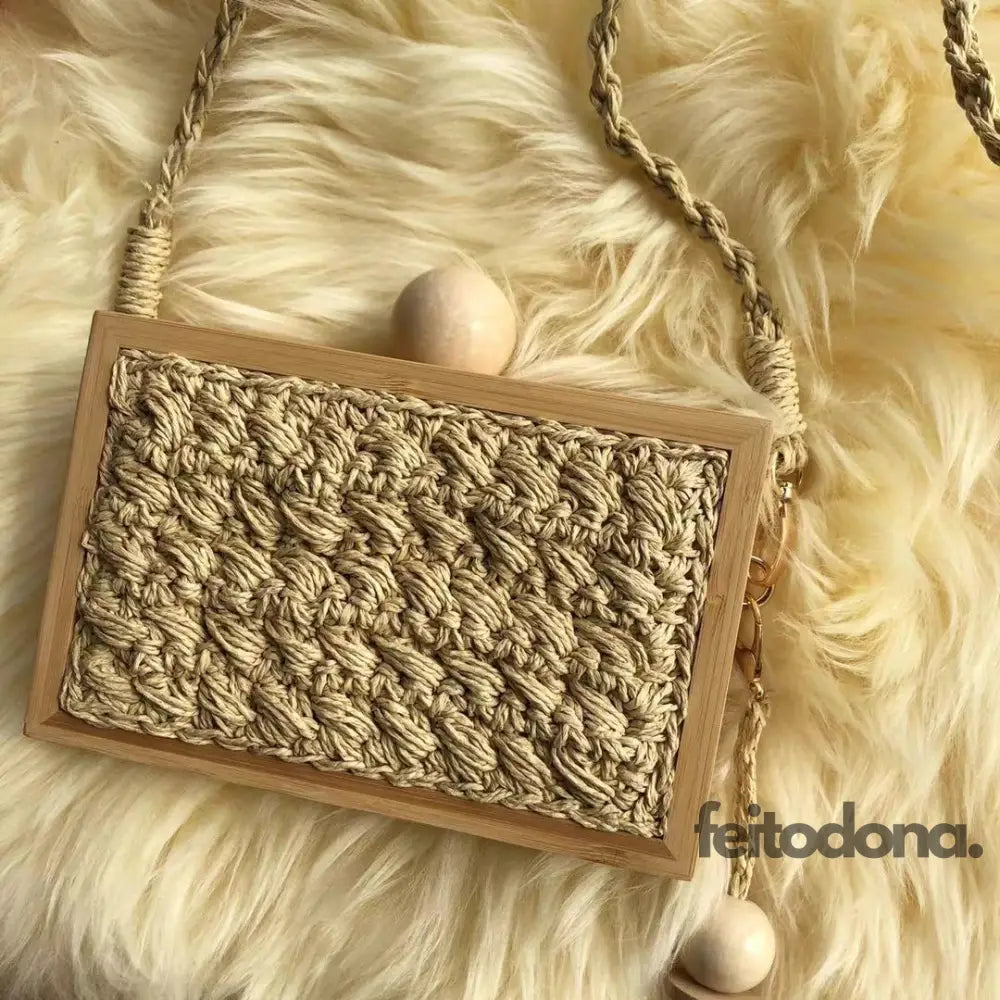 Clutch Bamboo E Crochê Capuccino