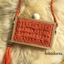 Clutch Bamboo E Crochê Laranja