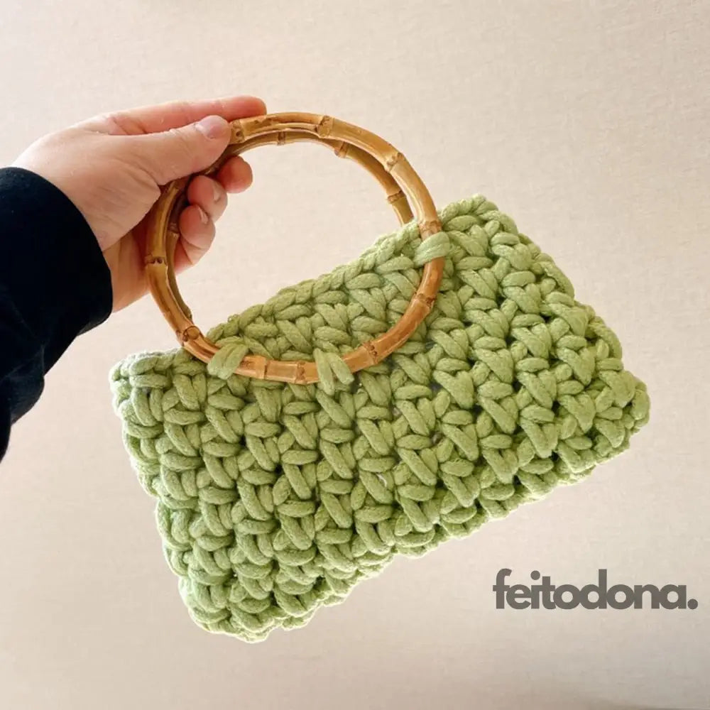 Clutch De Crochê E Alça Madeira