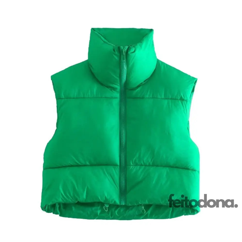 Colete Bomber Cropped Luna Verde / P