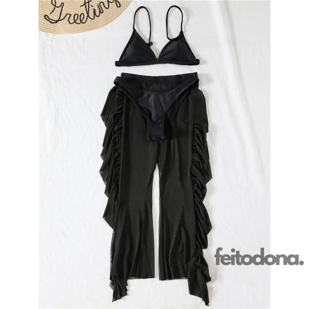 Conjunto Biquíni Guadalupi Preto / P