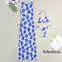 Conjunto Biquíni + Saída Andy Azul Estampado / P 200004279