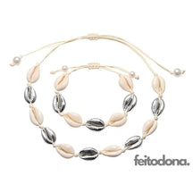 Conjunto Colar E Bracelete De Concha Prata Com Liga Branca 200000162