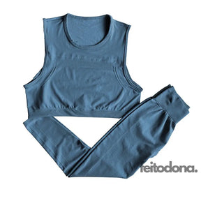 Conjunto Fitness Mayane Azul Escuro / P