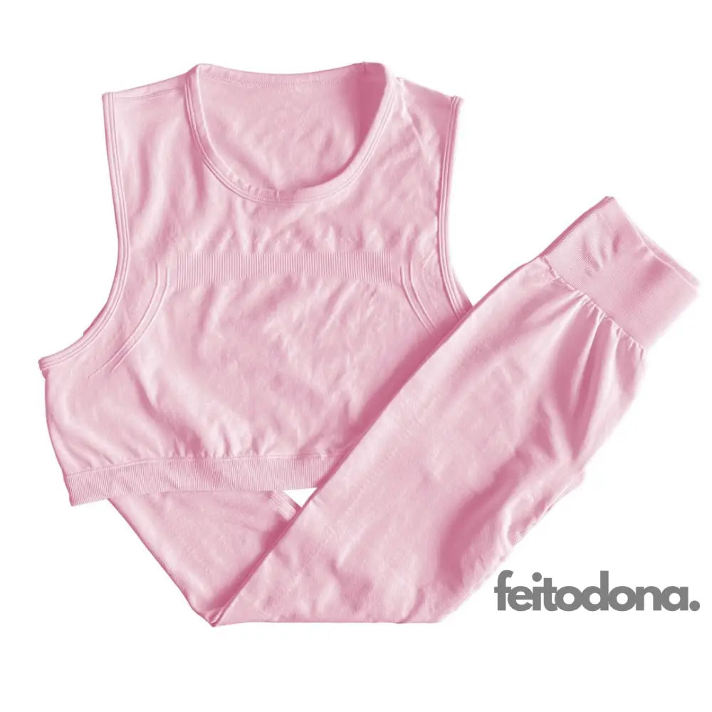 Conjunto Fitness Mayane Rosa / P