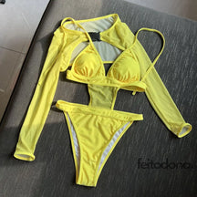 Conjunto Maiô + Cropped Padova Amarelo / P