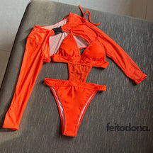 Conjunto Maiô + Cropped Padova Laranja / P