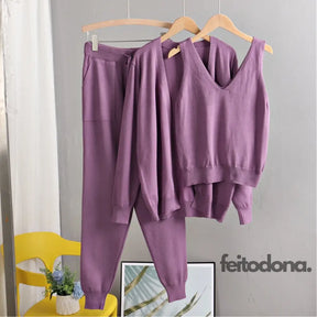 Conjunto Moletinho 3 Peças Andiara Roxo / Tamanho Único