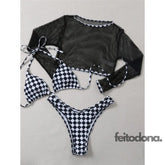 Conjunto Xadrez E Cropped Telinha / P