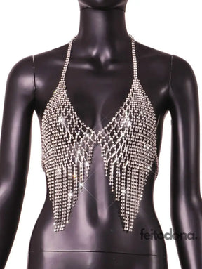 Crop Chain Diamante Camis