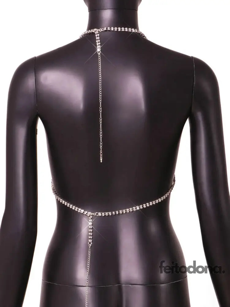 Crop Chain Diamante Camis