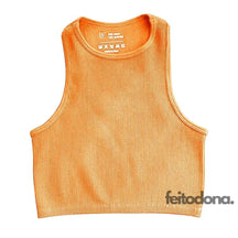 Cropped Canelado Giovanna Laranja / P