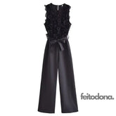 Jumpsuit Women&#39;S 2023 New Fashion Patchwork Flounces Decorative Women Summer Chic Party Elegant