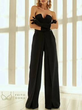 2022 Strapless Beach Jumpsuit Wedding Dress With Detachable Solid Party Clothing A-Line Backless