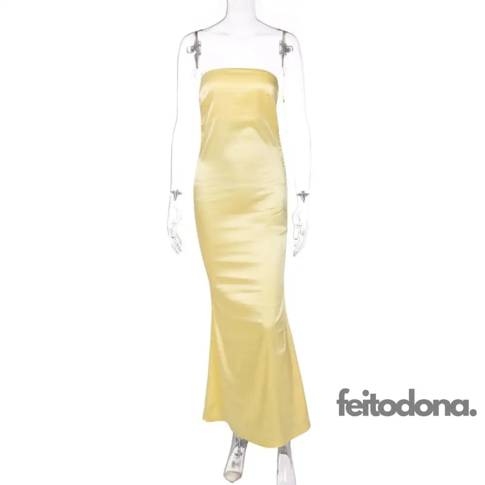 Maxi Dress Cetim Caliandra