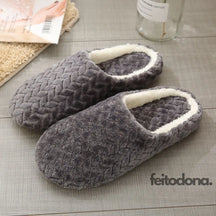 Pantufa De Pelúcia Flat Cinza / 33