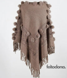 Poncho Beth Nude / Tamanho Único 127898002