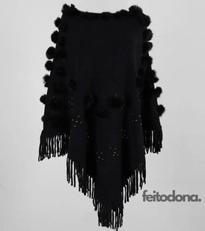 Poncho Beth Preto / Tamanho Único 127898002