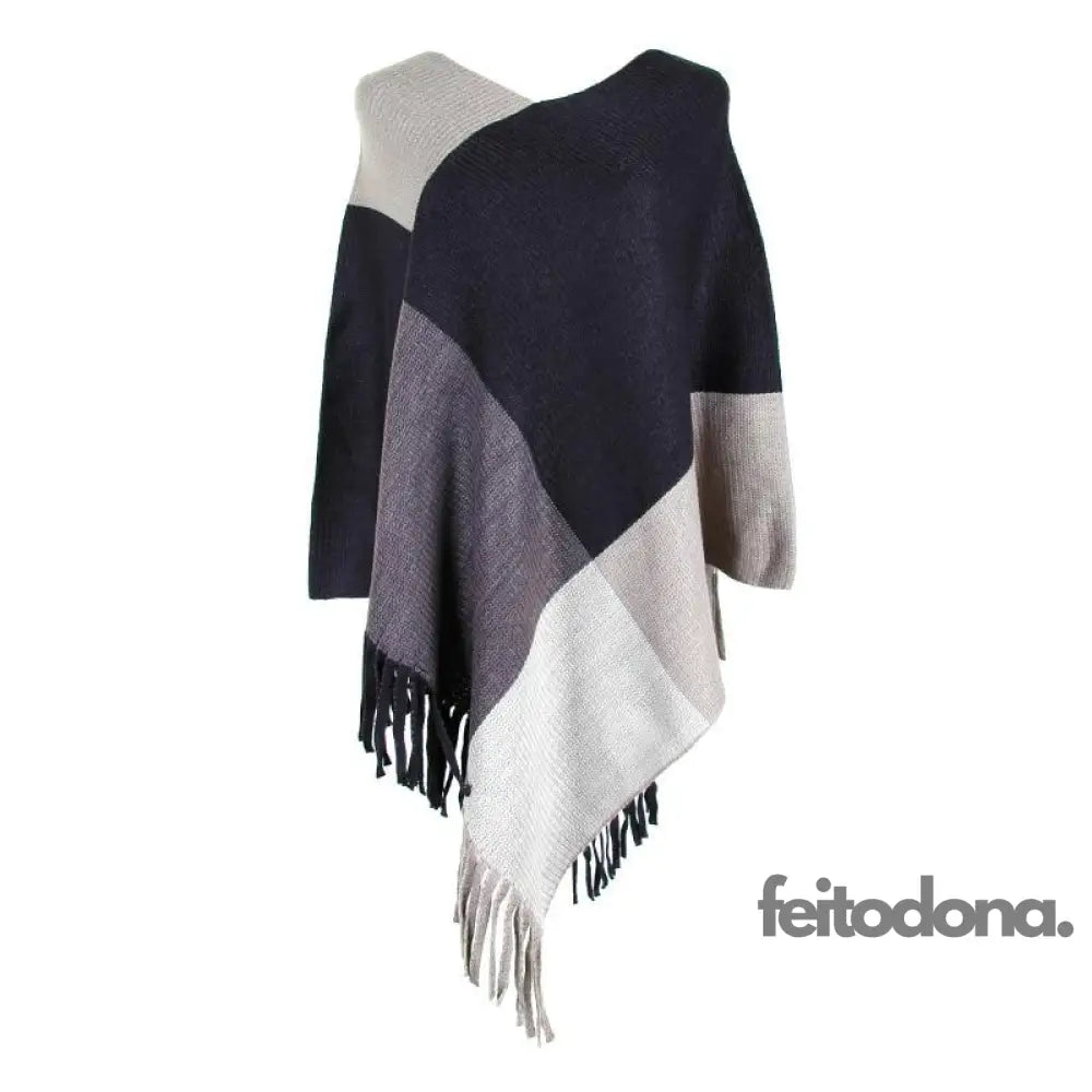 Poncho Helga Preto / Tamanho Único 127898002