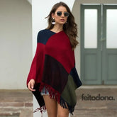 Poncho Helga Vermelho / Tamanho Único 127898002