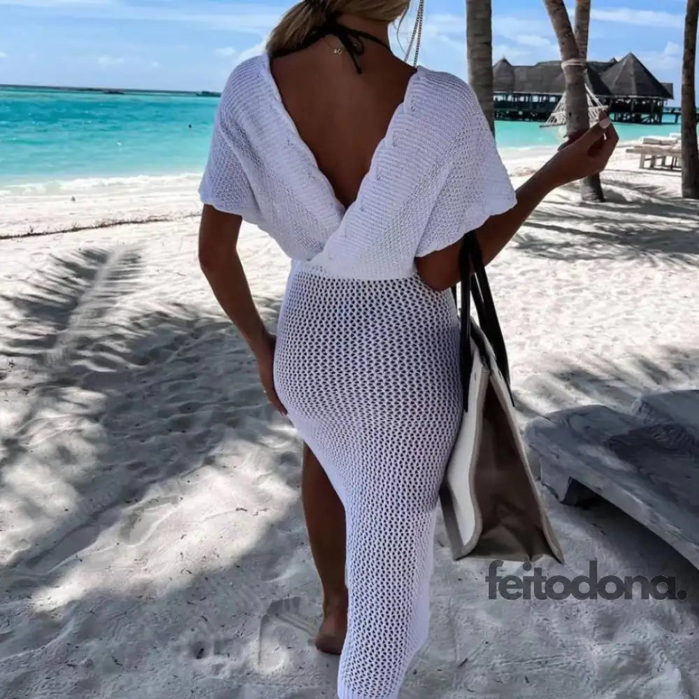 Yiiciovy Womens Summer Boho Beach Dresses Ladies Sexy Bikini Cover-Ups Swimsuit V-Neck Crochet