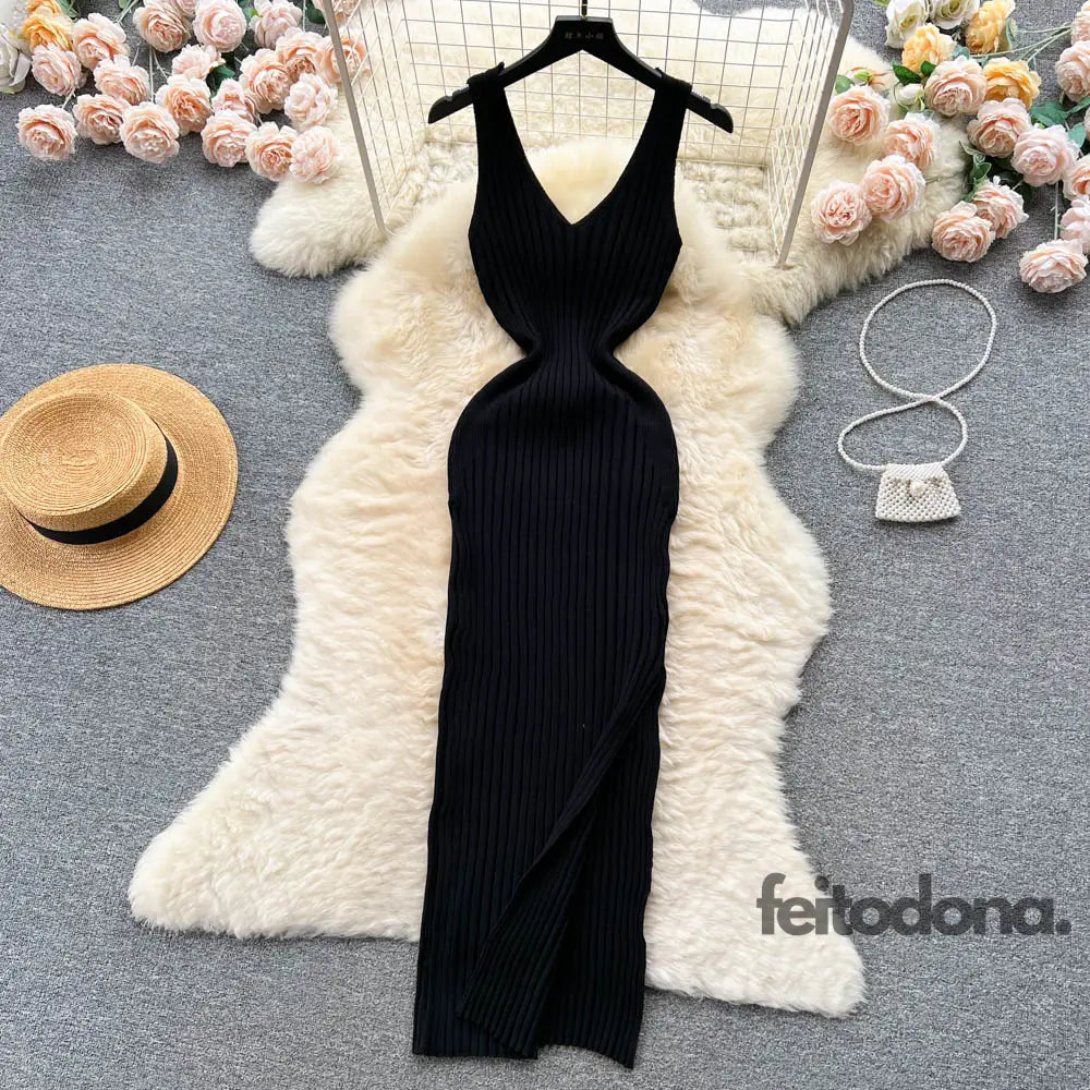 Yuoomuoo Chic Fashion Sexy Wrap Hips Split Knitted Autumn Dress Women Slim Elastic Bodycon Long