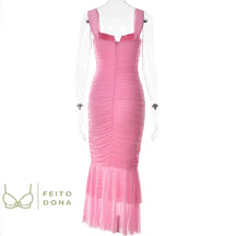 Vestido Drapeado Elegance Rosa / P