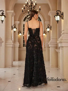 Mingmingxi Formal Occasion Dresses Maxi Black Appliques For Dancing Parties Long Elegant And