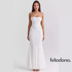 Vestido Longo Rendado Lakah Branco / Pp